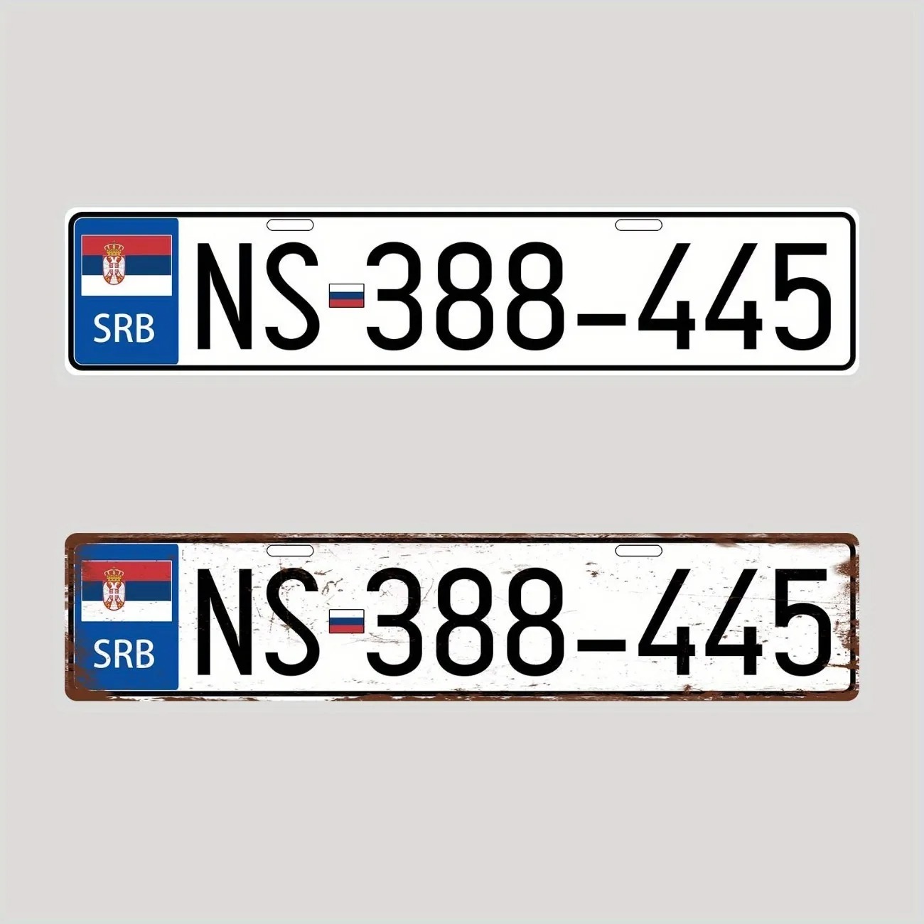 Vintage Collectible Plates - Customizable Retro Serbian Metal License Plate