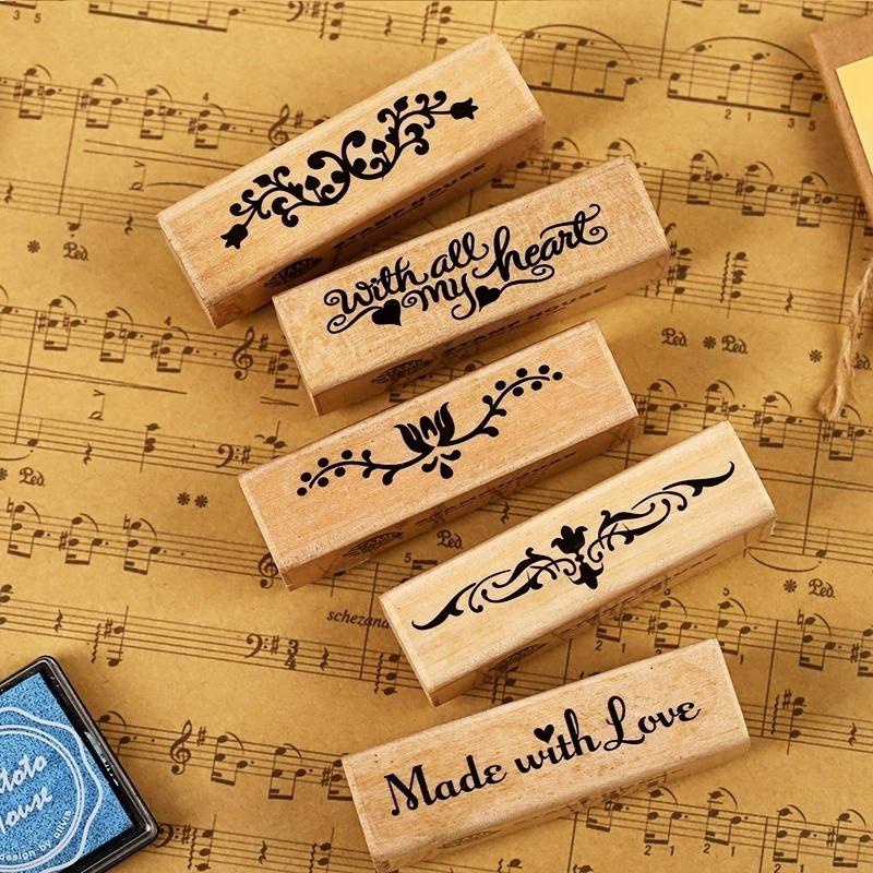 Vintage Collectible Stamps - Vintage Strip Wooden Rubber Stamp Kids