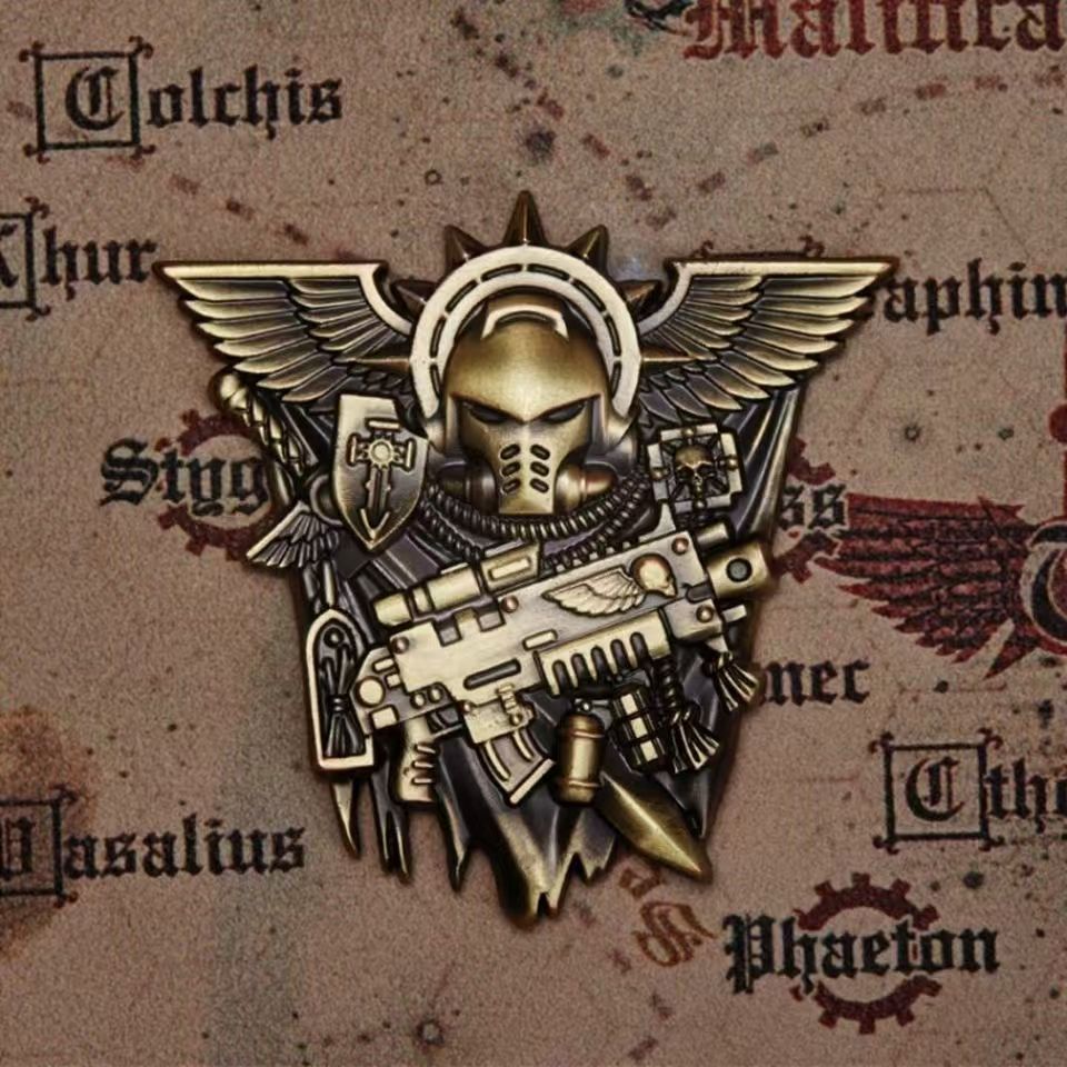 Vintage Collectible Guns - Vintage Winged Helmet Gun Metal Brooch