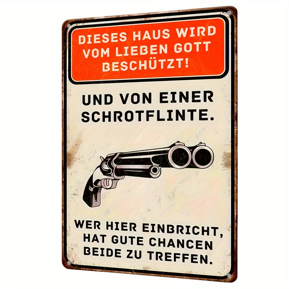 Vintage Collectible Plates - Vintage German Metal Tin Sign,Featuring The