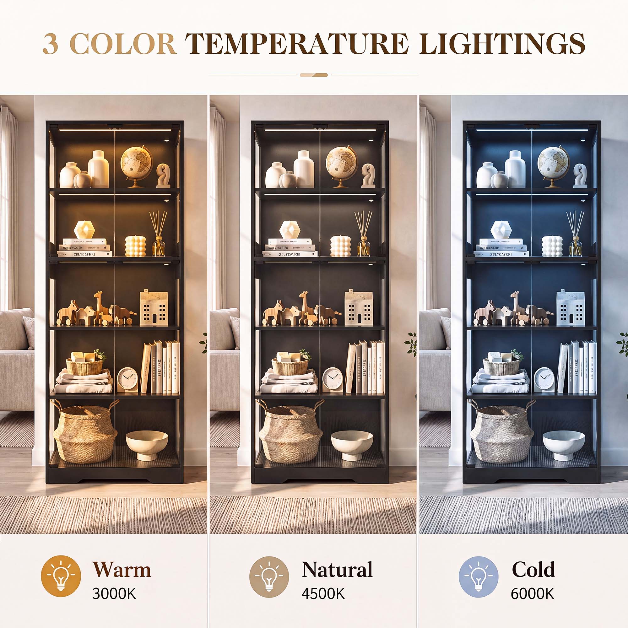 TCGBKAF 5‑Tier Display Cabinet - Collectible & Vintage Dolls For Wedding recension och pris