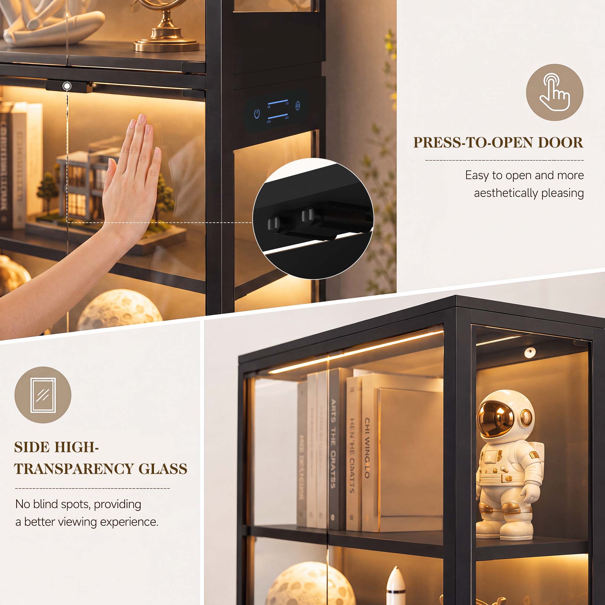 TCGBKAF 5‑Tier Display Cabinet - Collectible & Vintage Dolls For Wedding recension och pris