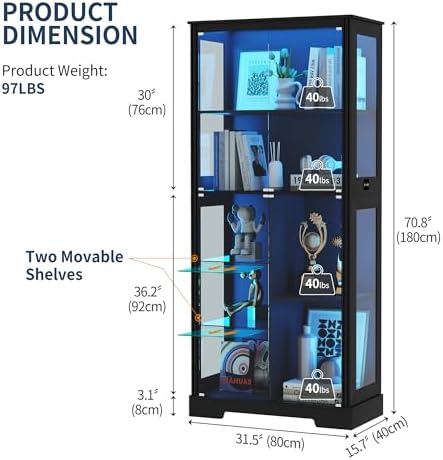 71'' Display Cabinet with 5-Ti - Collectible & Vintage Dolls For Wedding recension och pris