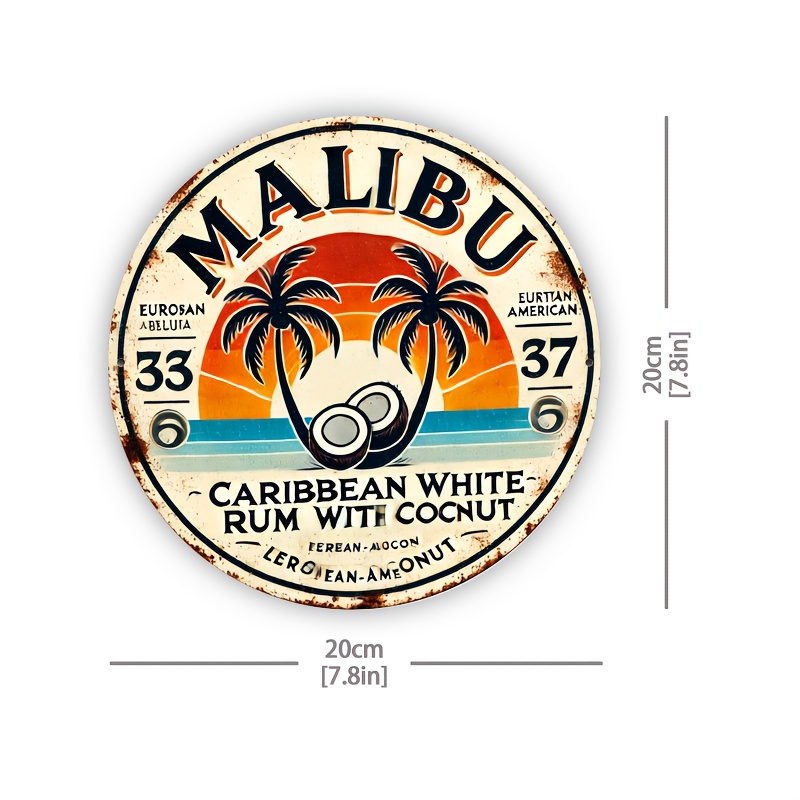Vintage Malibu Rum Coconut Alu - Vintage Collectible Plates recension och pris