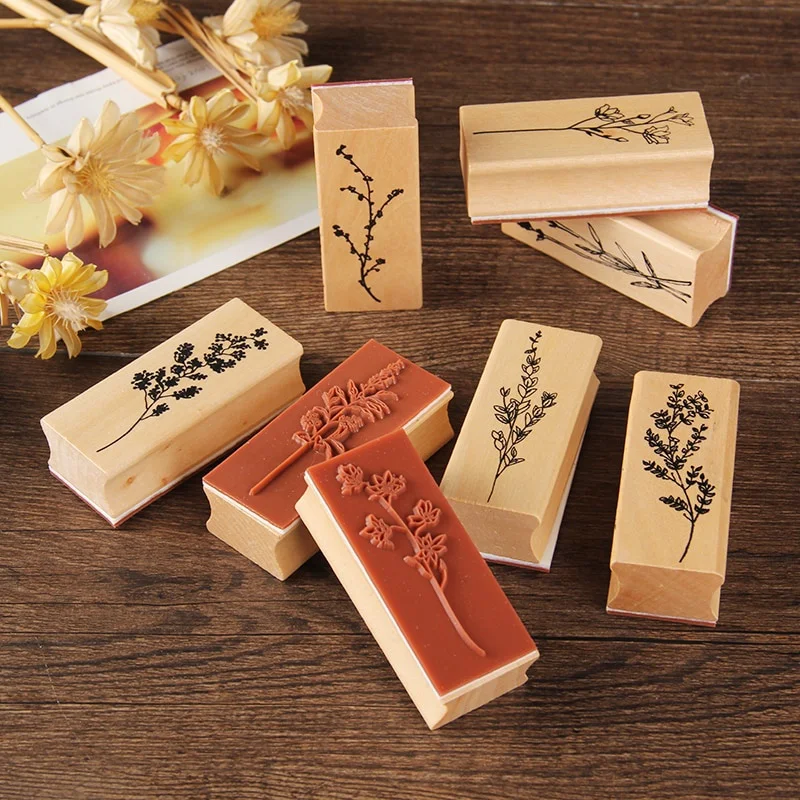 Vintage Plant Tree Wooden Rubb - Vintage Collectible Stamps recension och pris