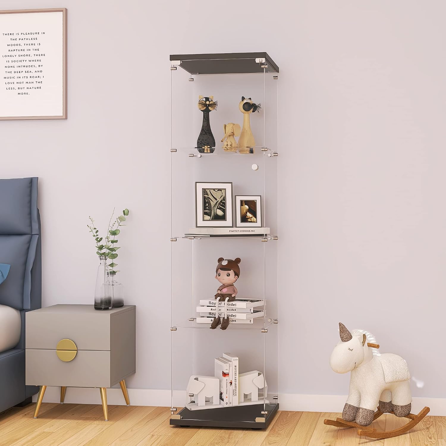 Glass Display Cabinet With Loc - Collectible & Vintage Dolls For Wedding recension och pris