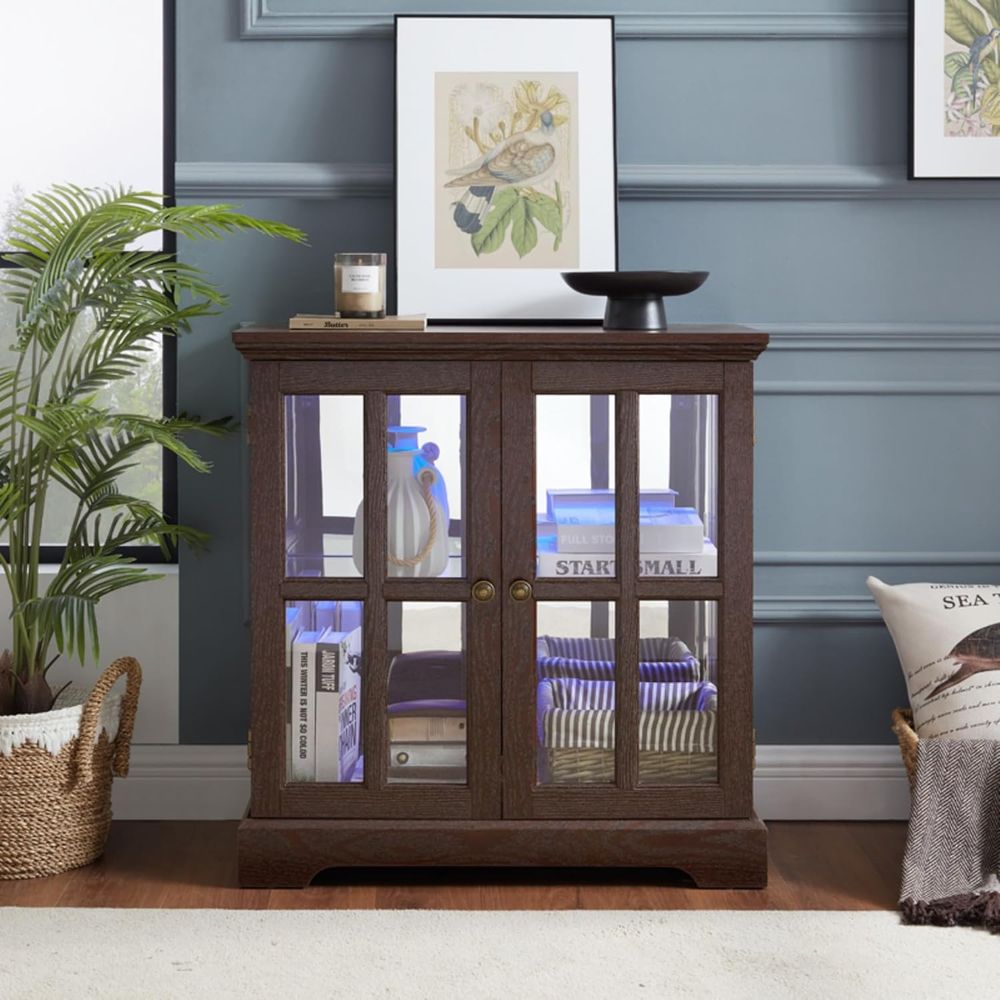 32 High LED-Lit Curio Cabinet  - Collectible & Vintage Dolls For Wedding recension och pris