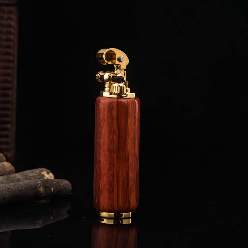 Vintage Wood & Gold Trench Lig - Vintage Collectible Lighters recension och pris