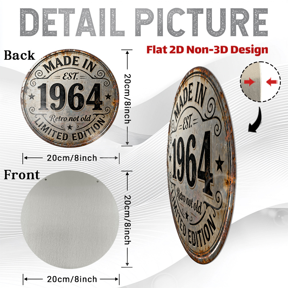 2D Flat, 1pc Vintage 1964 Retr - Vintage Collectible Plates recension och pris